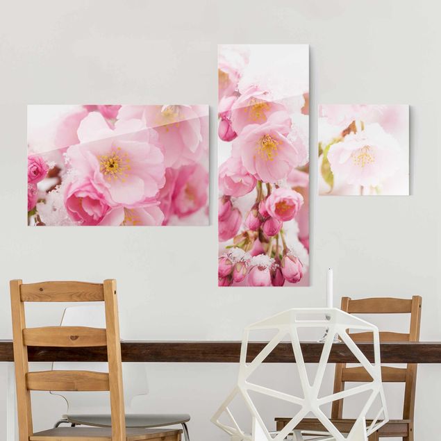 Glasbilleder roser Snow-Covered Cherry Blossoms
