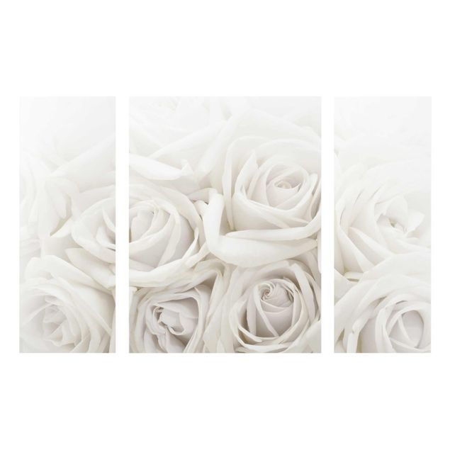 Glasbilleder blomster White Roses