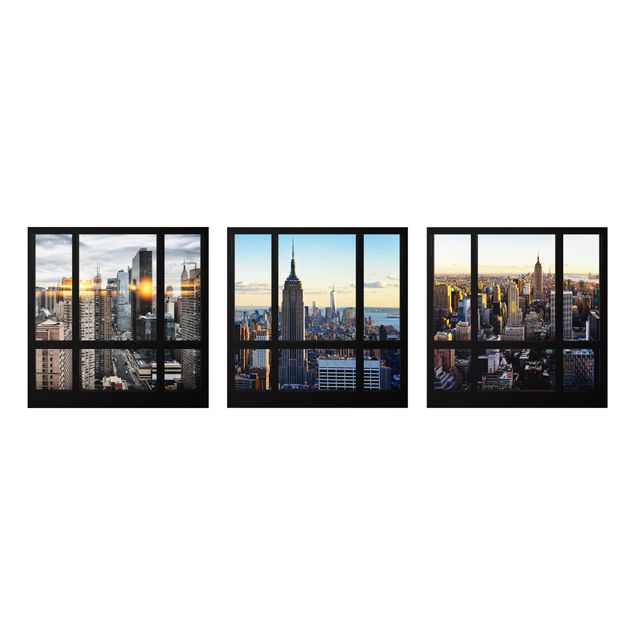 Glasbilleder arkitektur og skyline Window Views Of New York