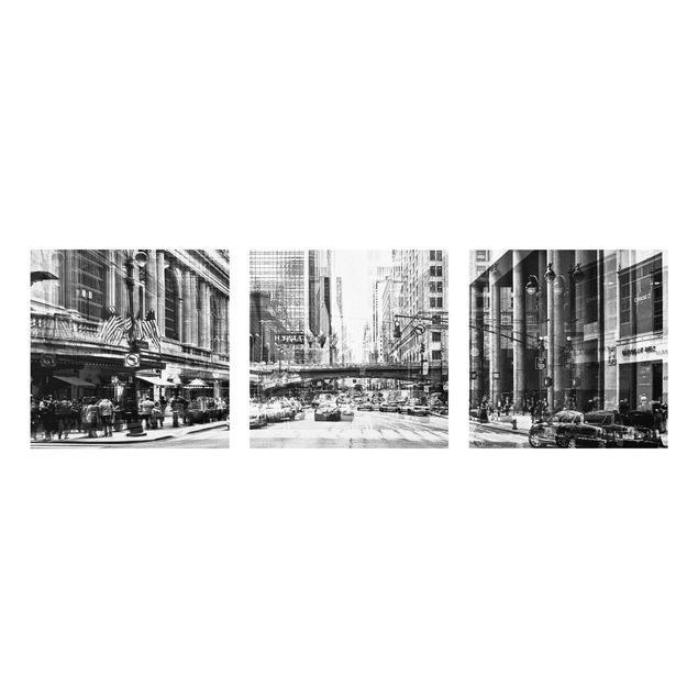 Glasbilleder arkitektur og skyline NYC Urban black and white