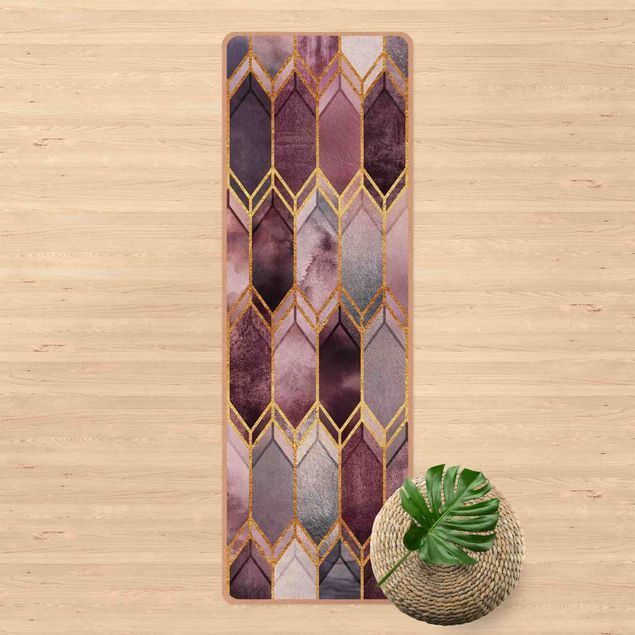 Store tæpper Stained Glass Geometric Rose Gold
