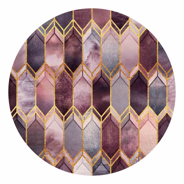 Moderne tapet Stained Glass Geometric Rose Gold
