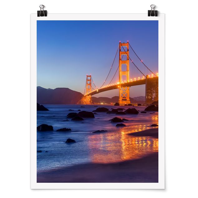Billeder moderne Golden Gate Bridge At Dusk