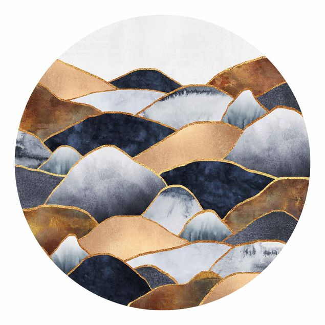 Tapet mønster Golden Mountains Watercolour