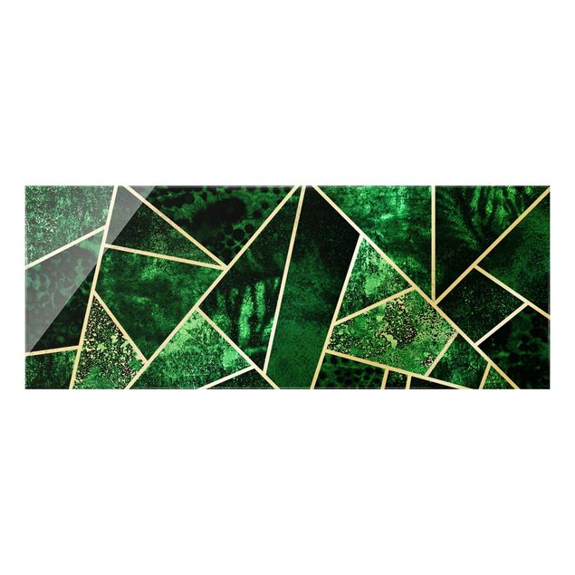 Billeder grøn Golden Geometry - Dark Emerald