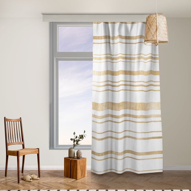 Moderne gardiner Golden Glitter Stripes