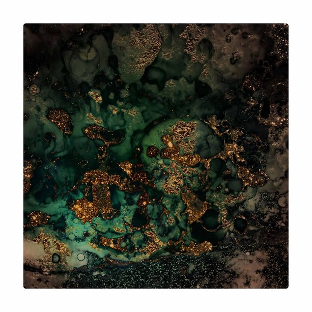 gulvtæppe under spisebord Golden Sea Islands Abstract