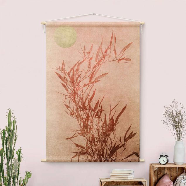 Vægtæppe natur Golden Sun Pink Bamboo