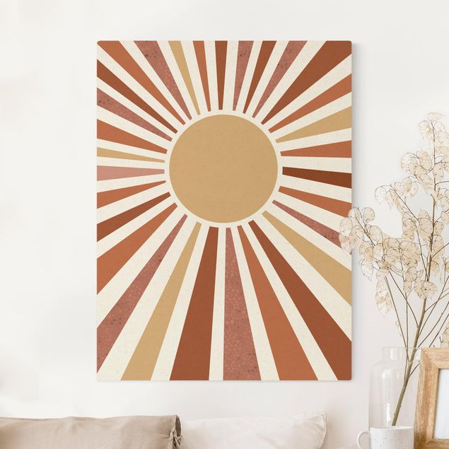 Billeder på lærred abstrakt Golden Sun Rays