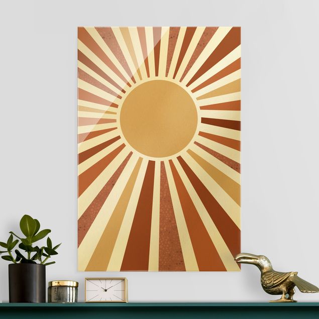Glasbilleder abstrakt Golden Sun Rays