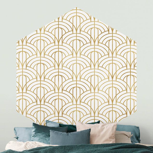Geometrisk tapet Golden Art Deco Pattern XXL