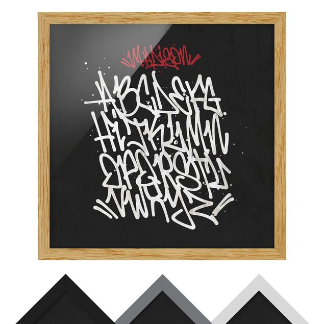 Indrammede plakater Graffiti Art Alphabet