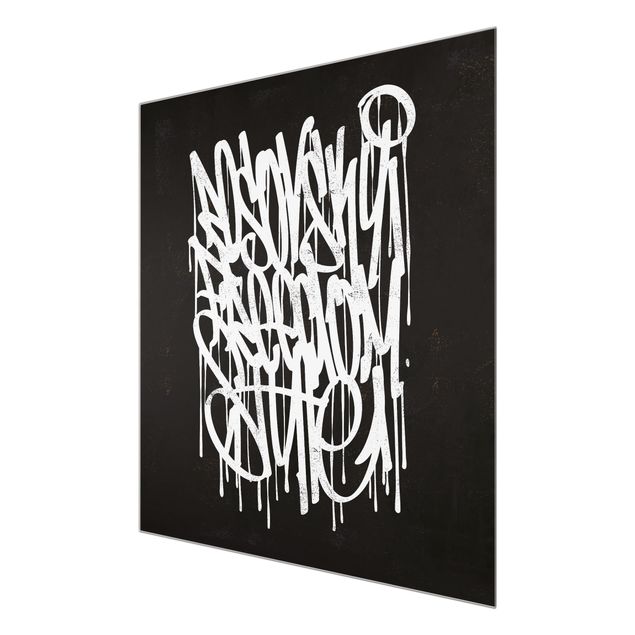 Glas magnettavla Graffiti Art Freedom Style