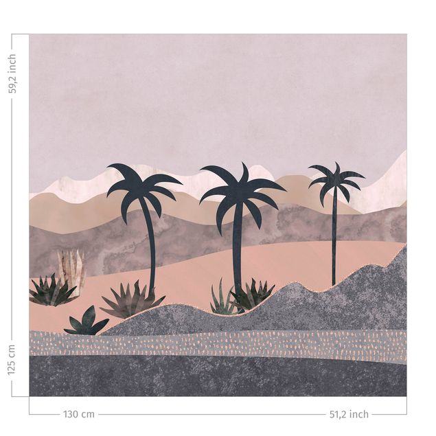 gardiner på mål Graphic Landscape With Palm Trees
