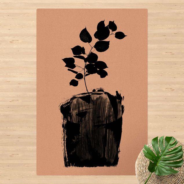 Kork måtter Graphical Plant World - Black Leaves