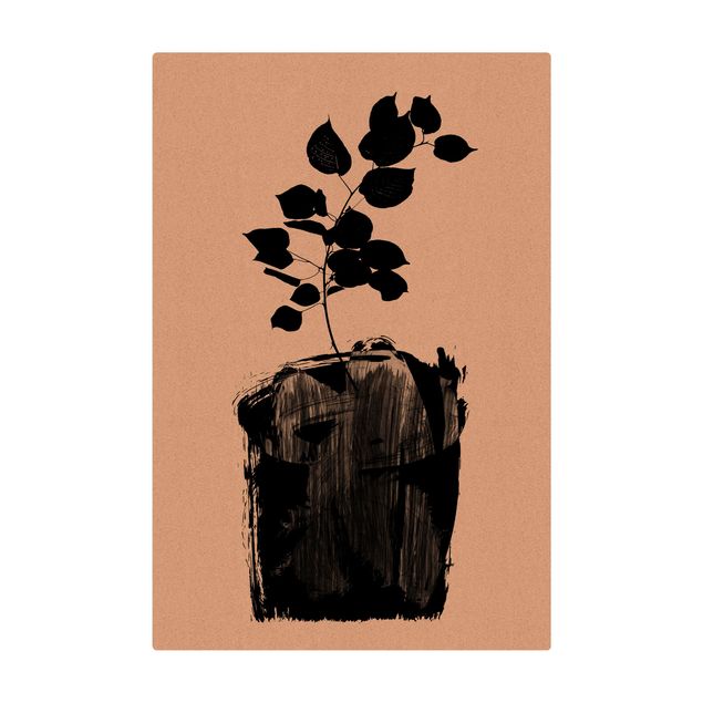 Billeder Kubistika Graphical Plant World - Black Leaves