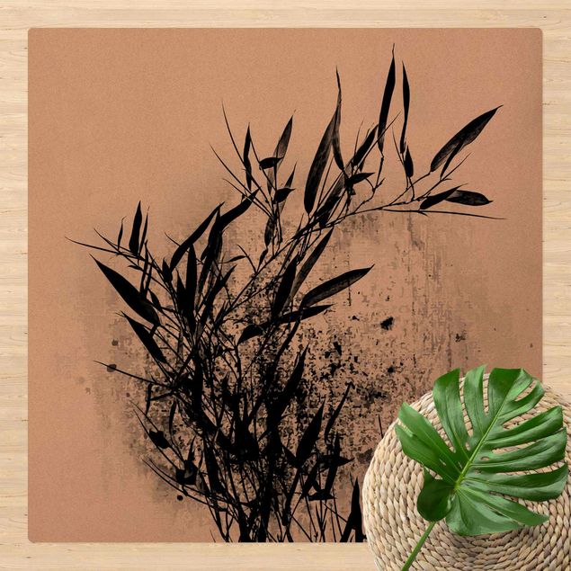 Tæpper med bambusmotiv Graphical Plant World - Black Bamboo