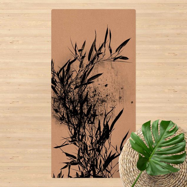 Tæpper med bambusmotiv Graphical Plant World - Black Bamboo