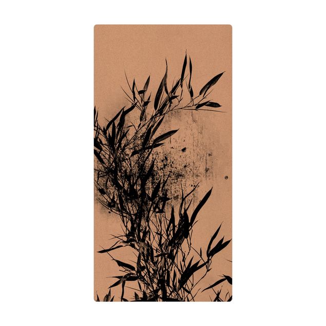 gulvtæppe under spisebord Graphical Plant World - Black Bamboo