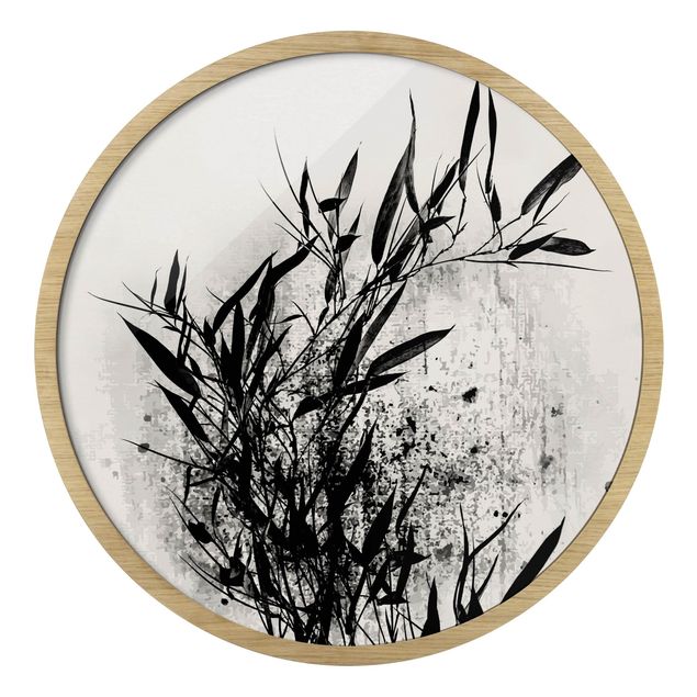 Indrammede plakater blomster Graphical Plant World - Black Bamboo