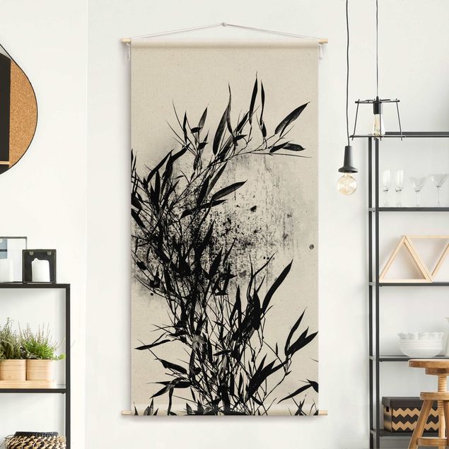 Vægtæppe modern Graphical Plant World - Black Bamboo