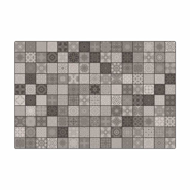stort tæppe Grey Mediterranian Tiles With Dark Joints