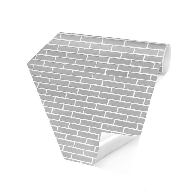 Sekskantede Tapeter Gray Brick Wall