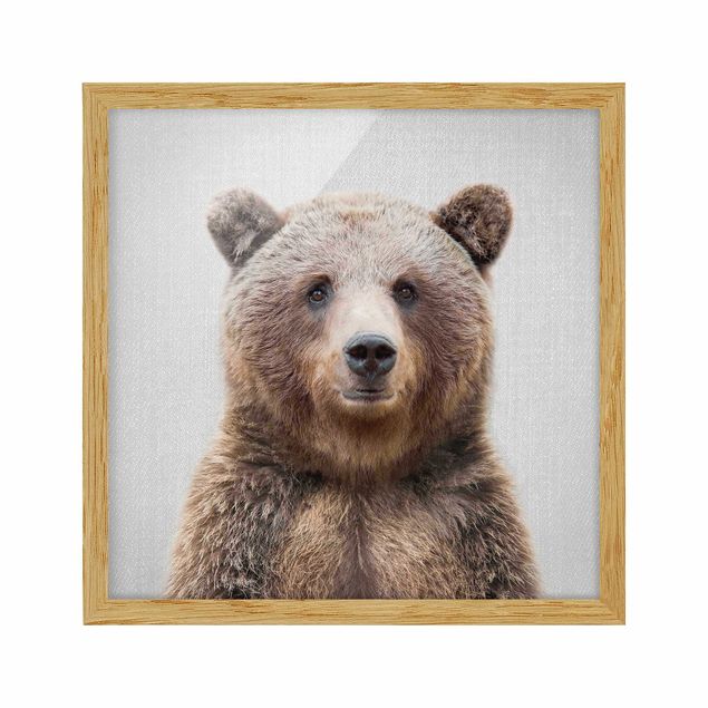 Indrammede plakater dyr Grizzly Bear Gustel