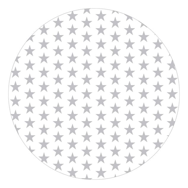 Tapet moderne Large Grey Stars On White