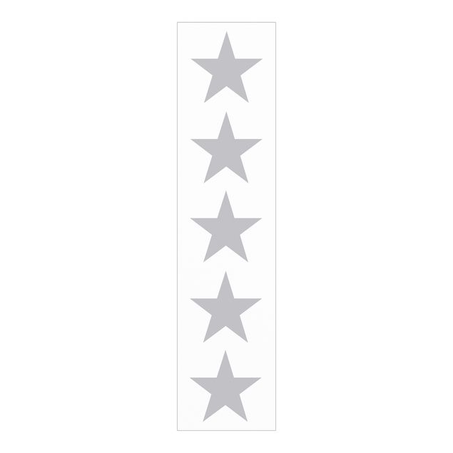 Panelgardiner mønstre Large Grey Stars On White