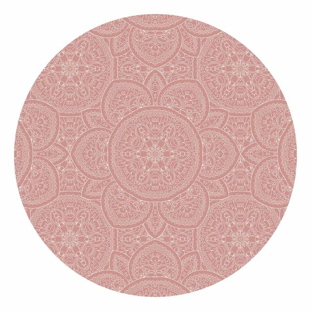 Tapet moderne Large Mandala Pattern In Antique Pink