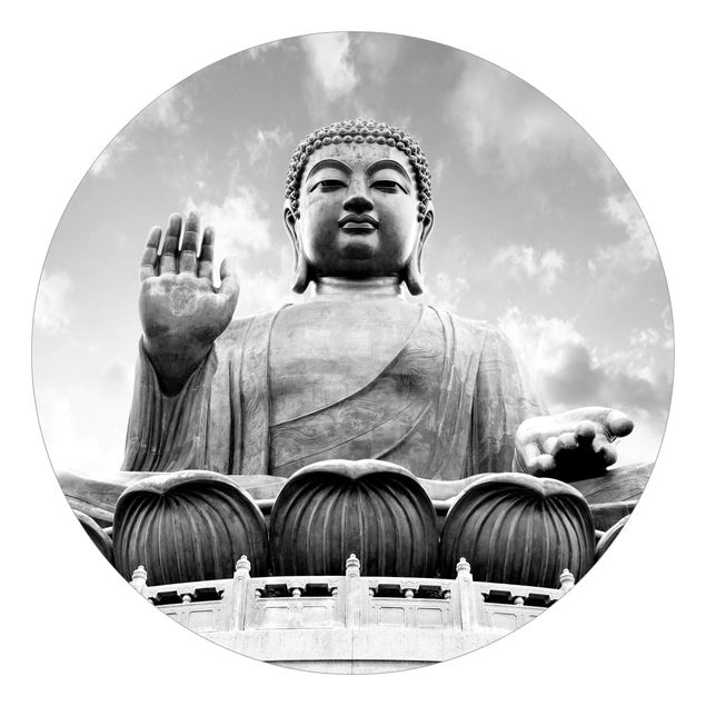 Fototapet spirituelt Big Buddha Black And White