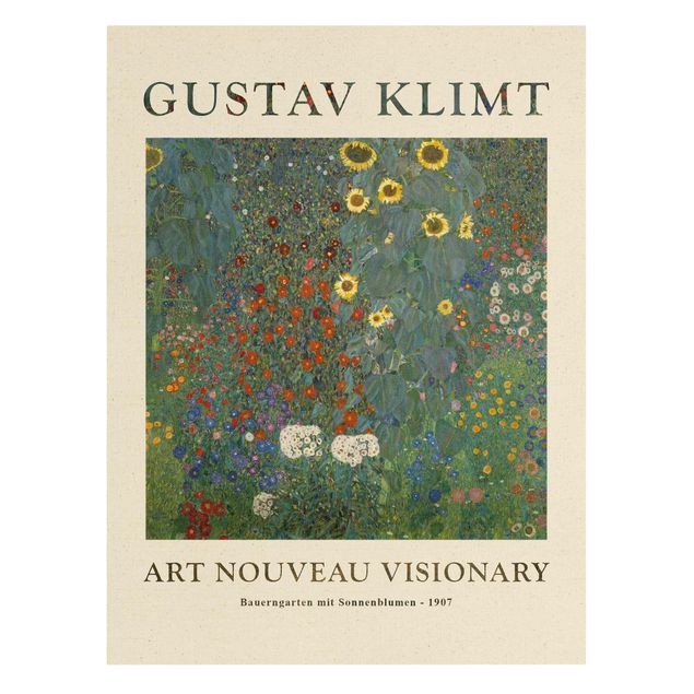 Billeder på lærred blomster Gustav Klimt - Farmer's Garden With Sunflowers - Museum Edition