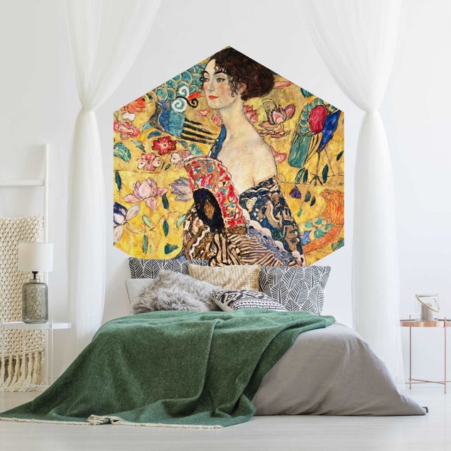 Moderne tapet Gustav Klimt - Lady With Fan