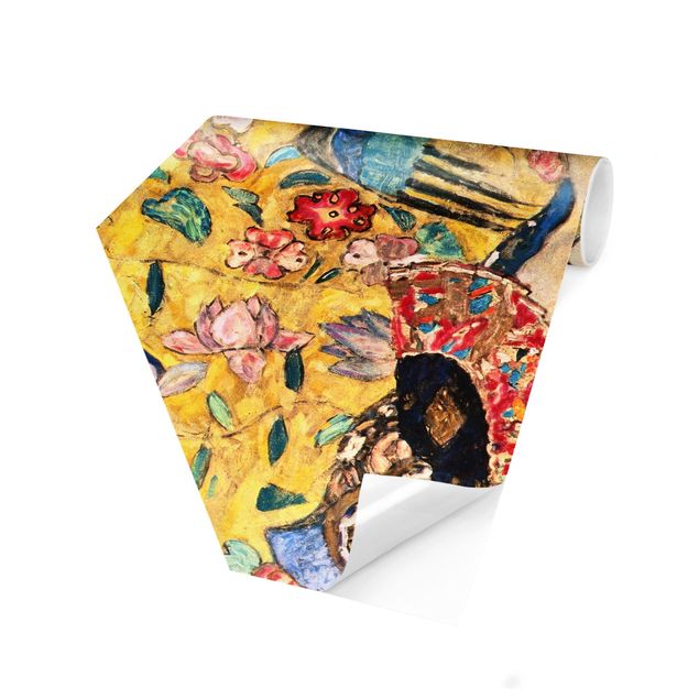 Sekskantede Tapeter Gustav Klimt - Lady With Fan