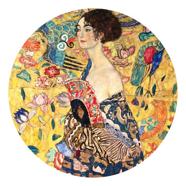 Tapet moderne Gustav Klimt - Lady With Fan
