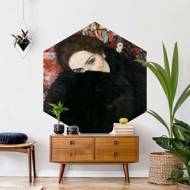 Moderne tapet Gustav Klimt - Lady With A Muff