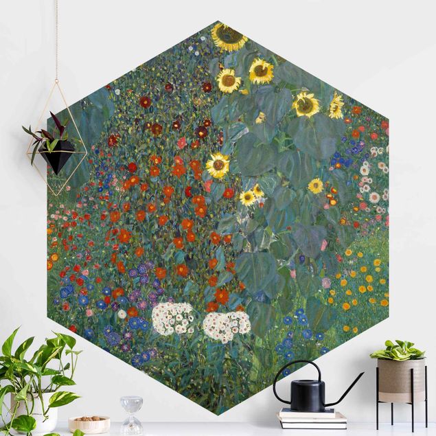 Kunst stilarter art deco Gustav Klimt - Garden Sunflowers