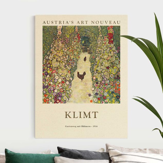 Kunst stilarter art deco Gustav Klimt - Path Through The Garden With Chickens - Museum Edition