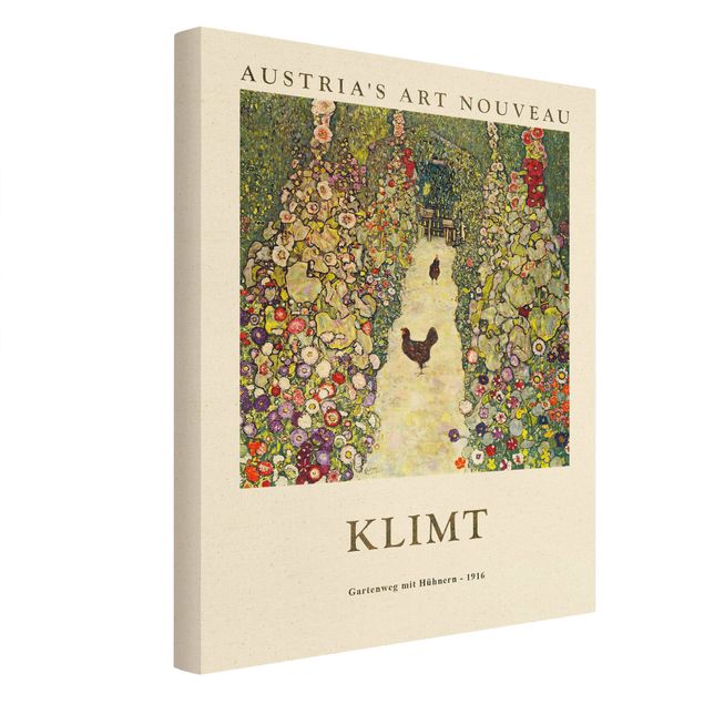 Billeder blomster Gustav Klimt - Path Through The Garden With Chickens - Museum Edition