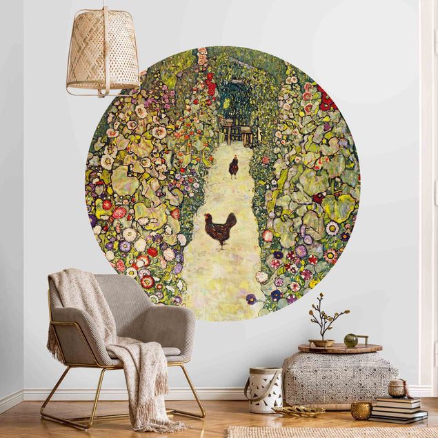 Kunst stilarter art deco Gustav Klimt - Garden Path with Hens