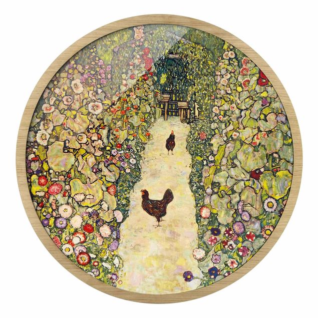 Billeder moderne Gustav Klimt - Garden Path with Hens