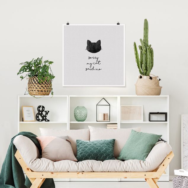Plakater kunsttryk Pet Quote Sorry My Cat Said No