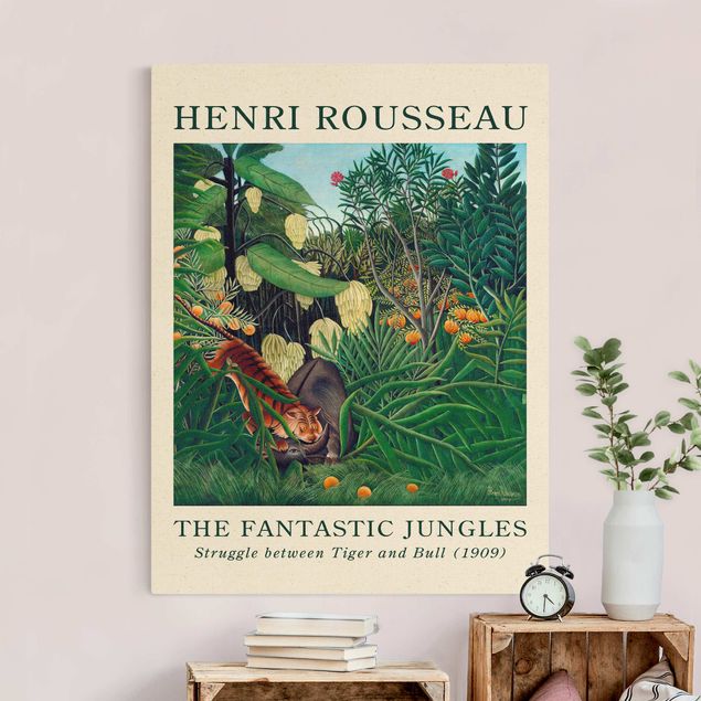 Billeder tiger Henri Rousseau - Fight Between A Tiger And A Buffalo - Museum Edition