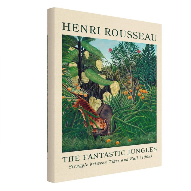 Billeder grøn Henri Rousseau - Fight Between A Tiger And A Buffalo - Museum Edition