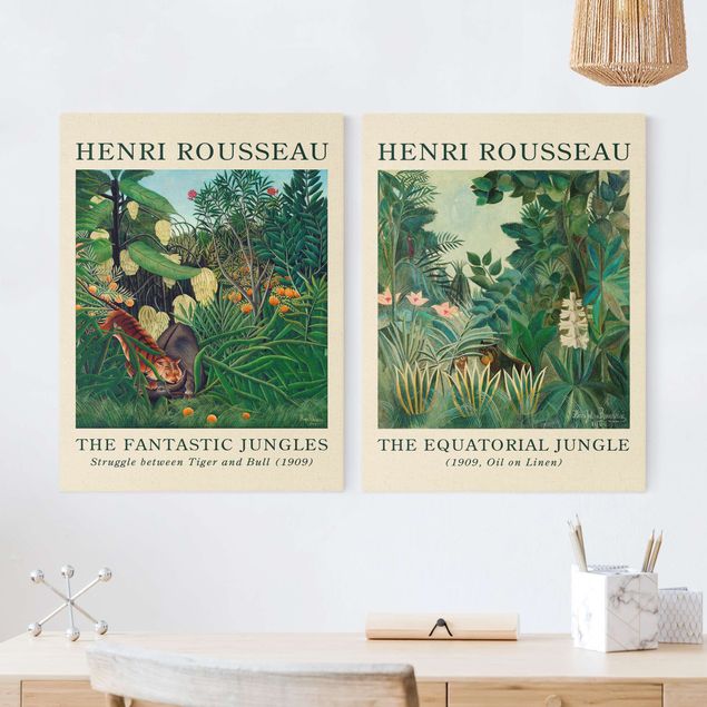 Billeder på lærred tiger Henri Rousseau - Museum Edition The Equatorial Jungle