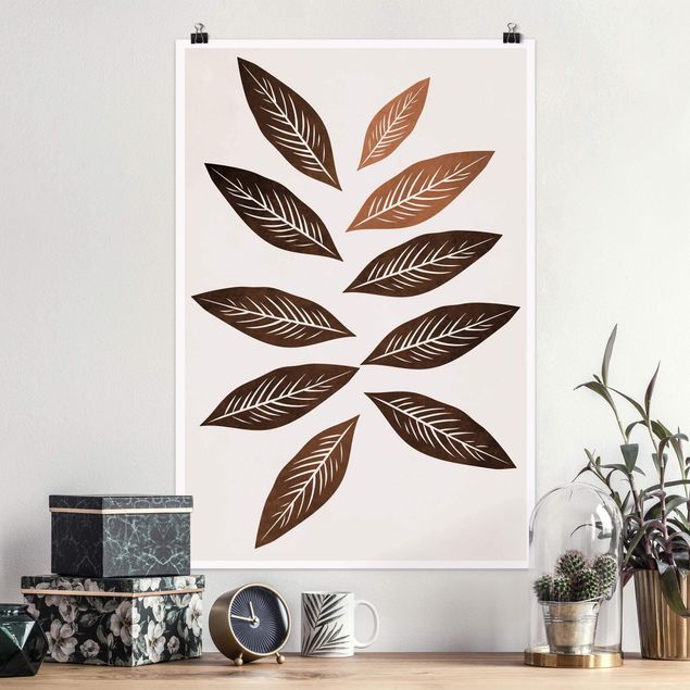 Plakater blomster Fall Foliage Brown