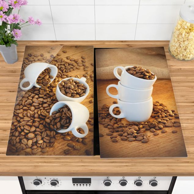 Komfur dækplader bagning og kaffe 3 espresso cups with coffee beans