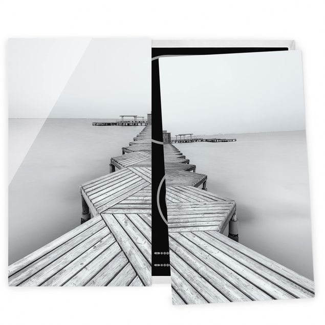 Komfur dækplader Wooden Pier In Black And White