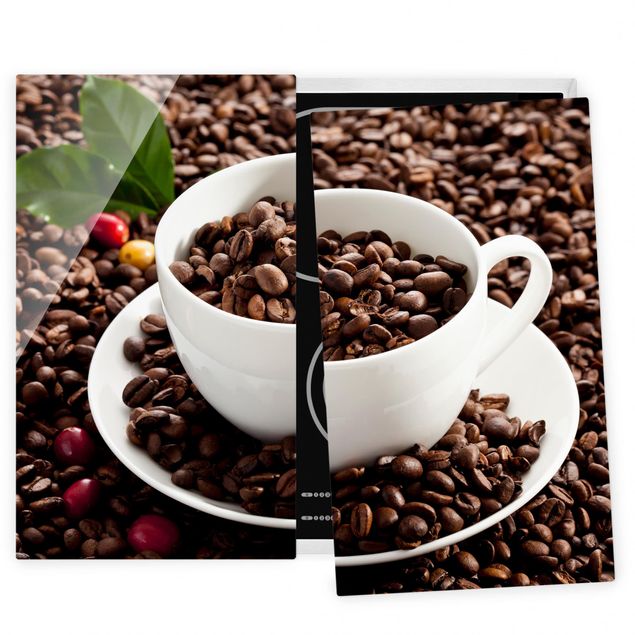 køkken dekorationer Coffee Cup With Roasted Coffee Beans